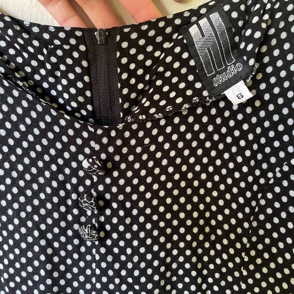 ***VINTAGE 1980's Black and White Polka Dot Jumper*** - Picture 4 of 7